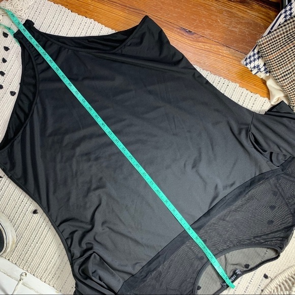 SHEIN Black Sheer Shoulder Bell Cuff Body Suit - Picture 8 of 8